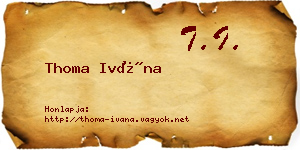 Thoma Ivána névjegykártya